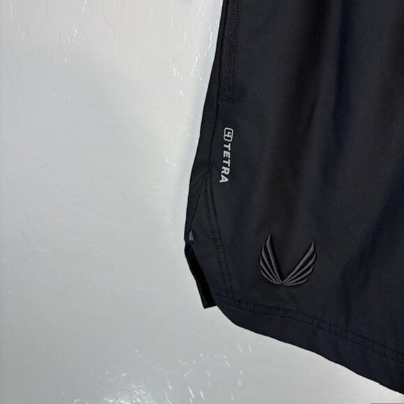 ASRV Shorts Mens Medium Black Tetra Training Gym Athletic Lined Zip Pockets - Picture 2 of 9